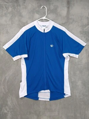 Pearl iZUMi Cycling Jersey Mens Large Blue Full Zip Short Sleeve Pockets - Imagem 1 de 4