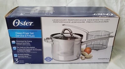 Oster-Sangerfield Juego de 3 piezas Freidora Acero Inoxidable Tapa Vidrio Cesta 4 cuartos Foto 1 de 2