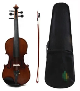  Violin 4/4 Violin Maple 5 String Spruce Hand Made with Violin Case Bow Ebony - Picture 1 of 9
