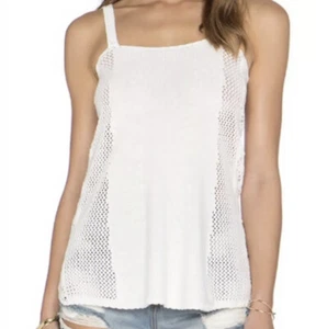 Top sin mangas de crochet Sam Edelman talla L blanca 100 % algodón cómoda playa verano informal - Imagen 1 de 9