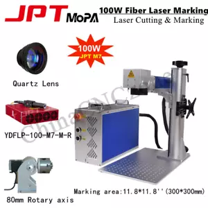 JPT Mopa M7 30W/60W/100W Fiber Laser Marking Cutting Machine Rust Removal Rotary - Foto 1 di 15
