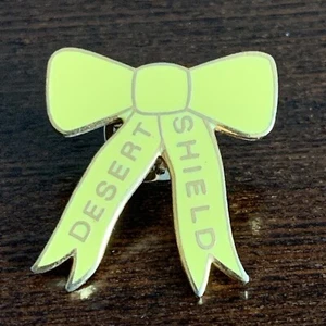 Desert Shield Yellow Ribbon Lapel Pin 1991 VTG - Picture 1 of 3