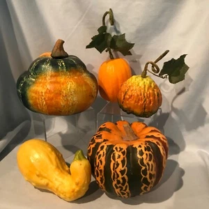 Lot #2 of 5 Faux Gourds Nice Fall Decor Autumn Harvest Thanksgiving $14.99 - Picture 1 of 8