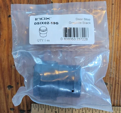 Inox 1-9/16" Floor Mounted Peg Door Stop Graphite Black Cylinder Metal New - Image 1 of 4