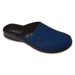 Befado light men's pu slippers 548M046 blue with print - Picture 1 of 2