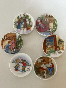Hallmark Porcelain Collectors Plate Ornaments Series 1987-1992 - Complete Set - Picture 1 of 11