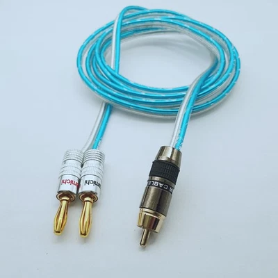 Phono RCA Male Plug to 4mm Banana Plug Audio Speaker amplifier cable 1~16FT - Image 1 of 2