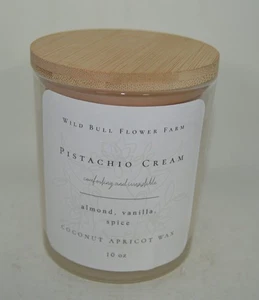 Vela tarro Wild Bull Flower Farm - crema de pistacho - cera de albaricoque de coco 10 oz N - Imagen 1 de 4