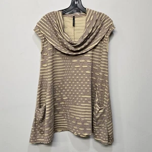 IC by Connie K Tunika Top Medium hellbraun strukturiert Wasserfallausschnitt künstlerisch Lagenlook Taschen - Bild 1 von 7