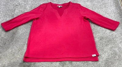 Camisa Pullover Orvis Cuello en V Mujer Pequeña Roja Manga Larga Informal Exterior 6945 Foto 1 de 4