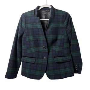 Blazer a quadri Talbots tartan Petite 6 6P verde navy giacca a quadri preppy accademia - Foto 1 di 15