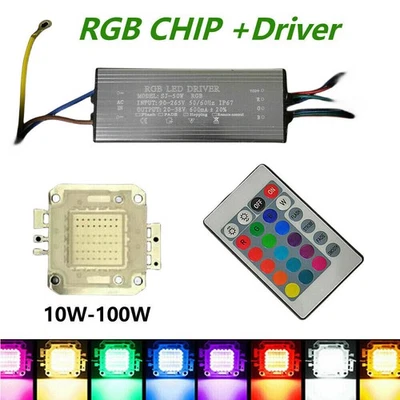 Led Chip Driver RGB  20W 10W 30W 100W 50W Cob 24 Keys Remote control - Image 1 of 4