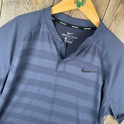 Nike Golf Zonal Cooling Polo Cuello Hoja Para Hombres XL Azul Rayas Manga Corta Foto 1 de 4