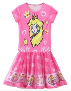 Pink Top & Skirt Size 110 (5T) Super Mario Nintendo World Princess Peach Peachy - Picture 1 of 4