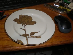 Vintage NOS Fitz And Floyd Golden Rose Set/6 Dessert Lunch Plates Japan 1979 23k - Picture 1 of 6