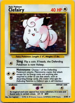Clefairy - Base Set 2 006/130 - Holo Rare - NM Pokémon TCG - Image 1 of 2