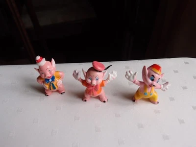 Disney Figuren, drei kleine Schweinchen, Plastik, Vintage - Bild 1 von 4