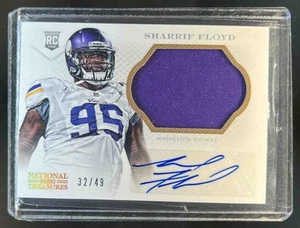 2013 National Treasures Sharrif Floyd Rookie Material Jersey Gold RC Auto #32/49 - Picture 1 of 2