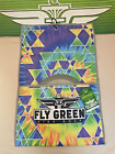 Fly Green Disc Golf 11x18 DG Full Color Microfiber DRI Towel Pocket w/ Carabiner