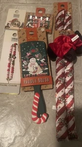 Mickey Mouse Christmas Lot- Curler Wrap, Clips, Brush And More As Pictured - Picture 1 of 6