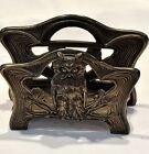 Vtg Judd Mfg Art Nouveau Brass Owl Motif Letter Holder #6643 / Unique Design