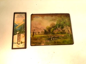 Lot of 3 1920's Rustic Lithograph Advertising Prints, Oruginal Frames - Picture 1 of 9