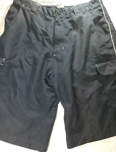 Burnside Men's Navy Blue Shorts 100% Polyester Size 34, With 5 Pockets, Zipper - Picture 1 of 9