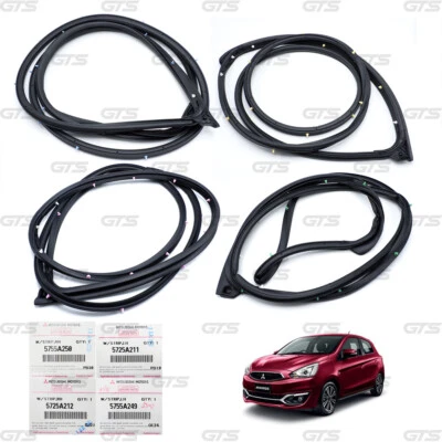 For Mitsubishi Mirage Space Star 2012 18 Set 4 Door Rubber Seal Weatherstrip - Image 1 of 4