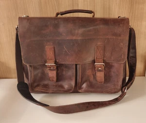 Leonhard Heyden Salisbury Aktentasche Leder Laptopfach Umhängetasche Braun - Bild 1 von 12