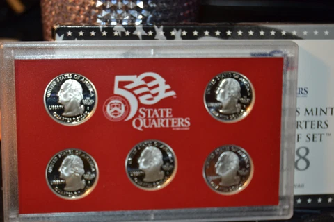 2008 United States Mint 50 State Quarter SILVER Proof Set -- Box and COA Cover