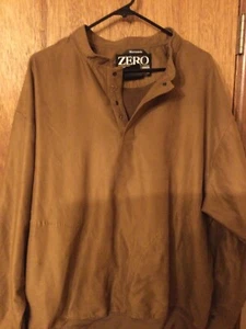 Zero Restriction Golf Outerwear Brown Microsuede Pullover Windbreaker L - Picture 1 of 4