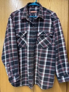 Craftsman XXL Flannel Shirt ~ Button Down Black/Red Plaid ~ Long Sleeve - Picture 1 of 7