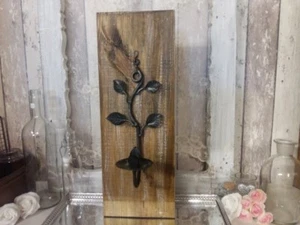 Kerzenhalter auf Brett - Rustic - Vintage - Shabby Look - UNIKAT - Bild 1 von 7