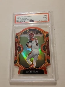 2020 Panini Select #46 Joe Burrow Die-Cut Red Prizm Rookie RC PSA 9 OTTIME CONDIZIONI - Foto 1 di 2