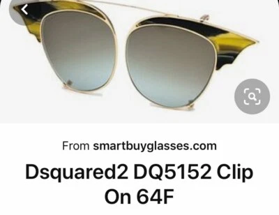 $264 Authentic  DSQUARED2 Clip On Frame Sunglasses Gradient Made in Italy  - Image 1 of 4