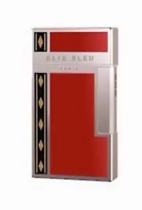 Elie Bleu J-14, Red Alba Marquetry Jet Flame Lighter, EBJ1453, New In Box - Picture 1 of 5