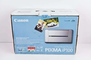 Brand New Canon PIXMA iP100 Inkjet Color Photo Printer 9600 DPI - Picture 1 of 3
