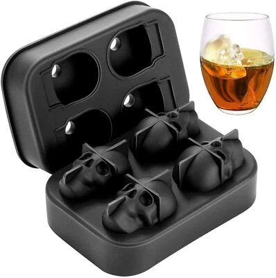 Molde para cubitos de hielo 3D calavera cubo de hielo molde bandeja para whisky, cóctel, Bev Foto 1 de 4