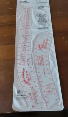 Universal Inseam Hipline Crotch Curve Ruler UC908 Alterations Slacks Pants 2pc - Image 1 of 4