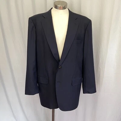 Abrigo deportivo azul marino Astor & negro traje chaqueta, a medida, puños de trabajo, 2 botones, 48R Foto 1 de 4
