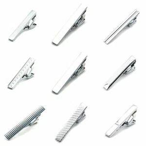 Fermacravatta Uomo Business Argento Acciaio Inox 4CM Skinny Fermacravatta Spille Uomo Gioielli - Foto 1 di 18
