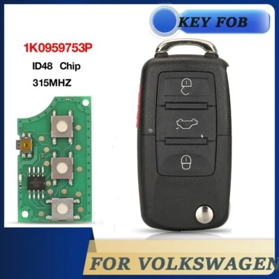 Брелок дистанционный бесключевой для Volkswagen Golf Eos CC 2009 2010 2011 1K0 959 753 P - Изображение 1 из 4