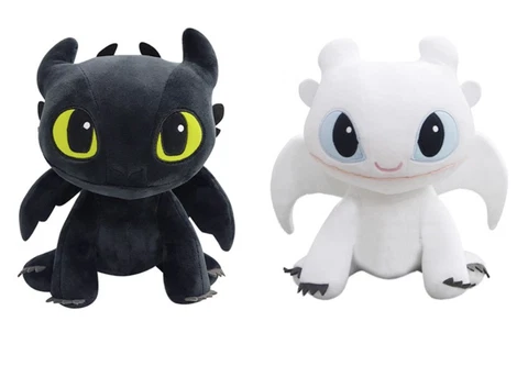 How To Train Your Dragon 3 Toothless Light Fury Plush Doll Sitting with Tag 9.8" Cover