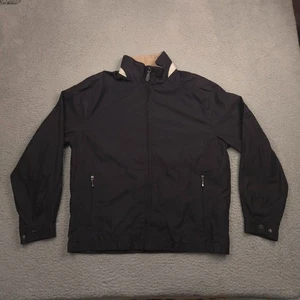 London Fog Herren M schwarz Harrington Jacke kariert gefüttert Windbreaker Full Zip - Bild 1 von 9