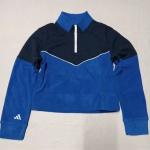 ADIDAS Junior Girl Fleece Golf Pullover Size Small Royal Blue - Picture 1 of 13