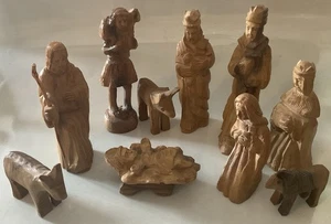 Lote #3 Belén Navidad Sagrada Familia Tallado a Mano Madera de Olivo Vintage #3 - Imagen 1 de 11