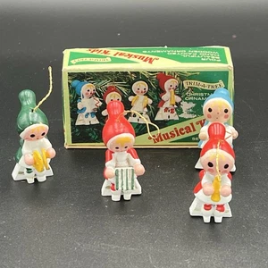 Vtg Miniature Wooden Musical Kids w/Instruments Trim A Tree 1976 Set of 4 - Picture 1 of 13