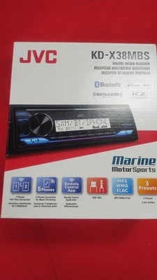 NEW JVC KD-X38MBS, 1-DIN Digital Media Receiver w/ Bluetooth, Marine/Motorsports - Image 1 of 2