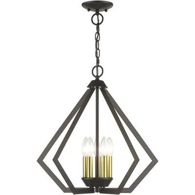 Lighting, 40925-92, Prism, Chandelier, English Bronze with Antique Brass Fini... - Image 1 of 4