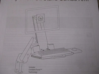 Ergotron StyleView Sit-Stand Combo Monitor Tastatur Wandhalterung 45-266-026- - Bild 1 von 4